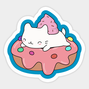 Cute cat donut t-shirt Sticker